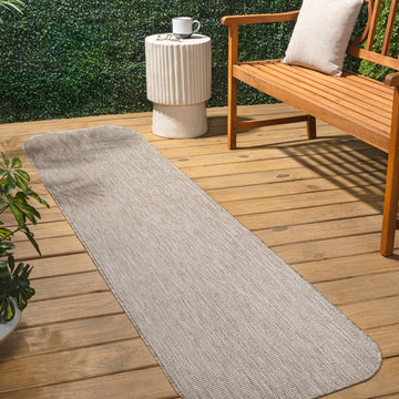 Miles Modern Minimalist Radius Corner Solid Indoor/Outdoor Area Rug